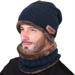 Bonnets de ski bleus Tailles uniques look fashion pour homme en promo 