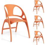 Chaises en plastique orange en plastique pliables en lot de 2 