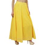 Jupes évasées jaunes à pompons Taille XL style ethnique pour femme 