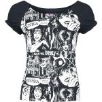 Gothicana by EMP Femme T-Shirt Noir avec imprimé Elvira Allover M