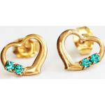 Boucles d'oreilles coeur dorées en cristal 14 carats look vintage 