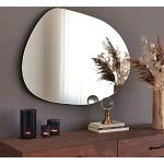 Miroirs muraux marron en bois grossissants modernes 