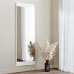 Miroirs muraux blancs en bois diamètre 40 cm modernes 