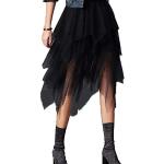 Tutus de soirée saison été noirs en tulle Tailles uniques look fashion pour femme 
