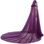 Capes de mariage violettes en tulle à motif papillons à capuche Tailles uniques look fashion pour femme 