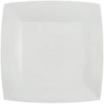 Assiettes carrées blanches en lot de 10 diamètre 23 cm 