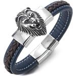 Bracelets Coolsteelandbeyond bleu marine en cuir à motif lions fantaisie look fashion pour femme 