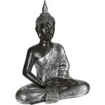 Statuettes argentées en résine à motif Bouddha de 62 cm 