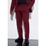 Pantalons de costume boohooMAN rouge bordeaux plus size pour homme 