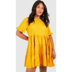 Robes d'été Boohoo jaune moutarde smockées minis Taille XL plus size pour femme 