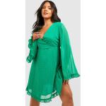 Robes en soie Boohoo vert émeraude en mousseline Taille 3 XL plus size look Skater pour femme 