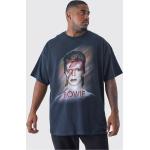 T-shirts à imprimés boohooMAN noirs David Bowie à manches courtes Taille 3 XL plus size pour homme 