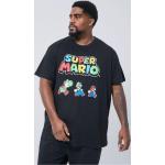 T-shirts à imprimés boohooMAN noirs Super Mario Mario à manches courtes Taille 3 XL plus size pour homme 