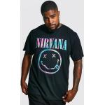 T-shirts à imprimés boohooMAN noirs à motif tie-dye Nirvana Taille XXL plus size pour homme 