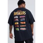 T-shirts à imprimés boohooMAN noirs The Avengers à manches courtes Taille XXL plus size pour homme 