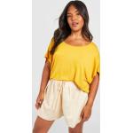 T-shirts Boohoo jaune moutarde à manches courtes Taille XXL plus size pour femme 