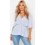 Tops peplum Boohoo roses à manches courtes Taille XXL plus size look casual pour femme 