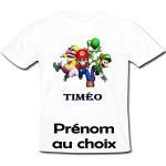 T-shirts à manches courtes blancs Super Mario look fashion pour garçon de la boutique en ligne Amazon.fr 