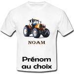 T-shirts à manches courtes blancs à motif tracteurs enfant look fashion 