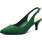Sandales à talons vertes en cuir à bouts pointus Pointure 41 avec un talon jusqu'à 3cm classiques pour femme 