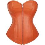 Corsets en cuir orange en cuir synthétique Taille XS look médiéval pour femme 