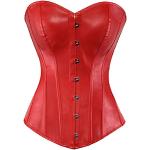 Corsets en cuir rouges en cuir synthétique Taille XS plus size look médiéval pour femme 