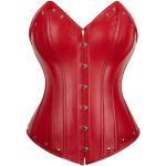 Corsets en cuir rouges en cuir synthétique Taille XL look médiéval pour femme 