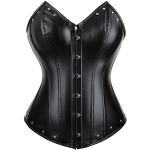 Corsets en cuir noirs en cuir synthétique Taille XS look médiéval pour femme 
