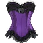 Corsets victoriens violets en satin Taille XL plus size steampunk pour femme 