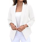 Blazers blancs en polyester à manches trois-quart Taille XL look casual pour femme en promo 