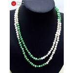 Sautoirs vert d'eau à perles baroques & rococo pour femme 