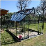 Serres de jardin gris anthracite en aluminium de 10 à 15m² 