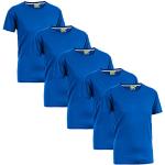 T-shirts bleu marine en coton oeko-tex à manches courtes à manches courtes à col rond en lot de 5 Taille 3 XL look fashion pour homme 