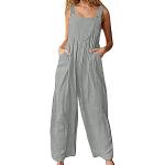 Jeans droits gris patchwork troués stretch Taille XL plus size look fashion pour femme 