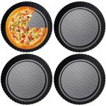 Assiettes à pizza en acier au carbone à motif pizza en lot de 4 diamètre 28 cm 