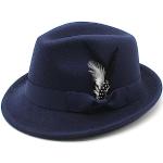Chapeaux Fedora de mariage bleu marine en feutre 58 cm Taille XL look fashion pour homme 