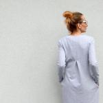 Robes grises en coton à manches longues à manches longues Taille XS pour femme 