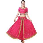 Lehengas choli de mariage roses imprimé Indien Tailles uniques look fashion pour femme 