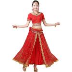 Lehengas choli de mariage rouges imprimé Indien à perles Tailles uniques look fashion pour femme 