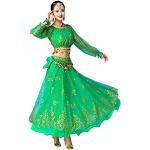 Lehengas choli verts imprimé Indien à manches longues Taille L look fashion pour femme en promo 