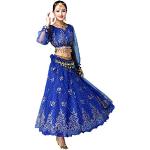 Lehengas choli bleus imprimé Indien à manches longues Taille L look fashion pour femme en promo 