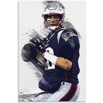 GSDGH Poster sur toile 08 représentant un joueur de football américain Tom Brady Sports 30 x 45 cm