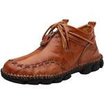 Chaussures de randonnée de mariage marron légères à bouts ronds à fermetures éclair Pointure 41 look fashion pour homme 