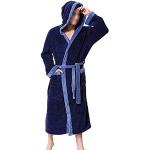 Robes de chambre longues bleues en microfibre Taille XL look fashion pour homme 