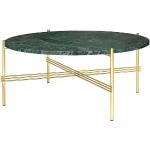 Tables basses rondes Gubi dorées diamètre 80 cm scandinaves 