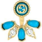 Boucles d'oreilles en or de créateur Gucci en cristal à motif papillons pour femme 