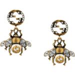 Boucles d'oreilles en or de créateur Gucci en cristal à perles pour femme 
