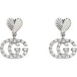 Boucles d'oreilles de créateur Gucci argentées en or blanc à motif papillons en argent 18 carats en diamant pour femme 