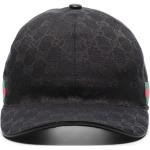 Gucci casquette imprimée GG Supreme à bandes Web - Noir