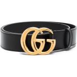 Gucci ceinture GG Marmont à plaque logo - Noir